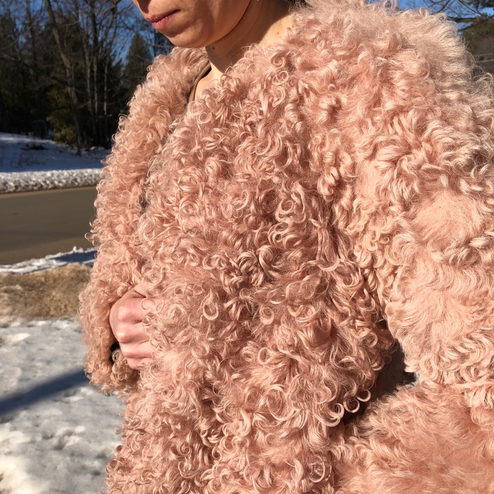 Ulla Johnson Shearling jacket in soft pink